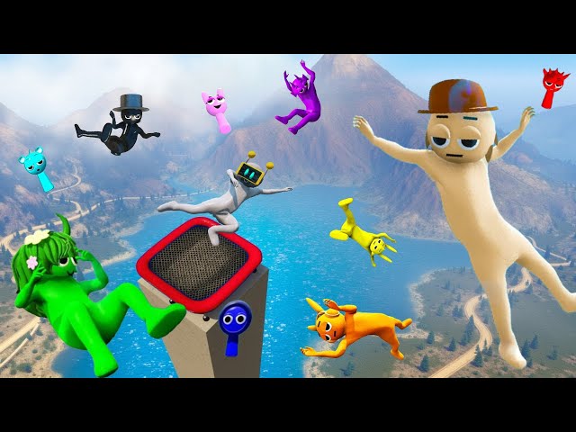 GTA 5 Incredibox Sprunki Team Ragdolls Epic Jumps and Funny Falls!
