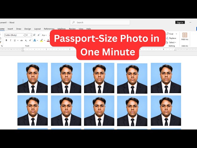 ms word me passport size photo kaise banaye