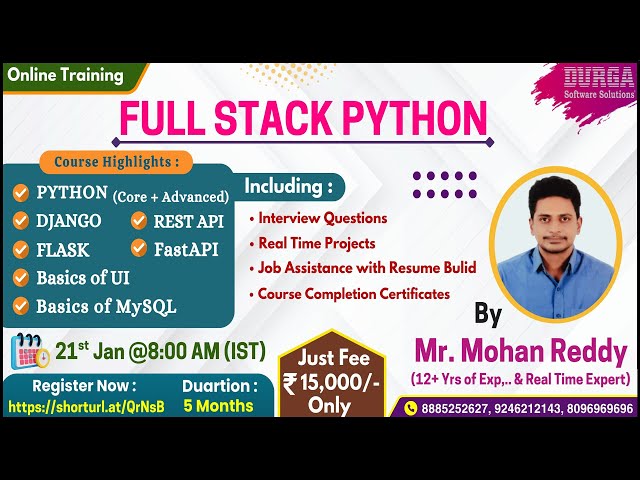 FULL STACK PYTHON Online Training @ DURGASOFT