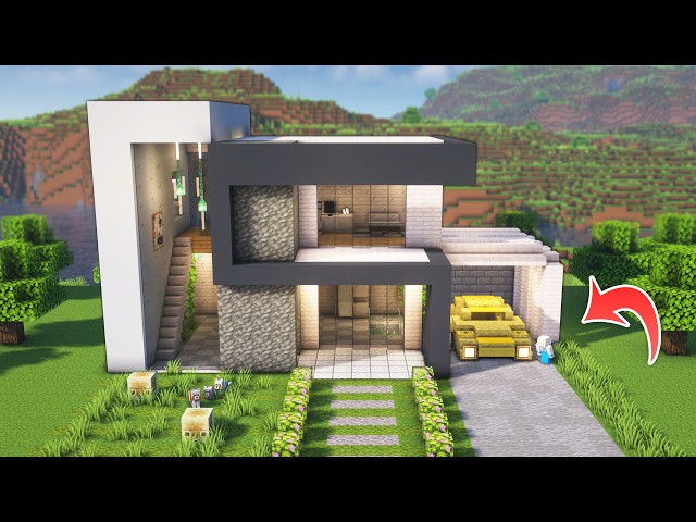 ⛏️ Minecraft Tutorial :: How to build a Small Modern House 🏠 [마인크래프트 작은 고급 모던하우스 건축강좌]