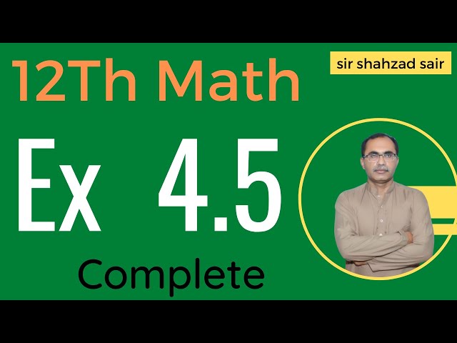 FSC Math Part 2 Chapter 4 || Exercise 4.5 Introduction To Analytic Geometry || 12Th Class Math