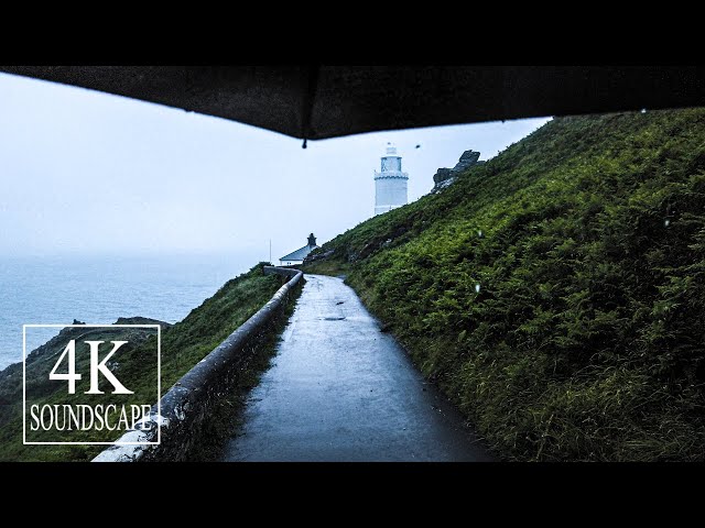 Coastal Rain Walk to Start Point Lighthouse | South Devon, UK | 4K SOUNDSCAPE