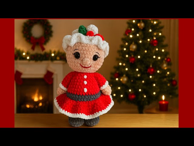 Crochet Mrs Claus – Cute & Festive Amigurumi Tutorial (Perfect Christmas Pair with Santa!)