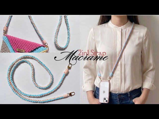 DIY Macrame Phone Bag Strap 2-in-1 | Macrame Phone Strap | Macrame Lanyard