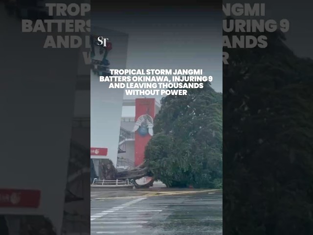 Tropical storm Jangmi battered Okinawa, Japan, nine injured.