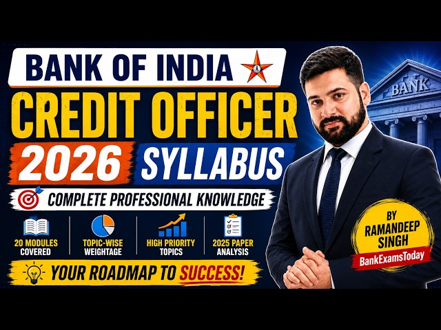 Bank of India Credit Officer Scale II 2026 | Professional Knowledge Syllabus & Preparation Strategy