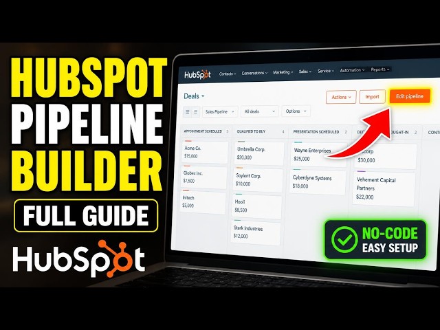 How to download CRM pipeline builder in HubSpot using no-code tools - Full Guide