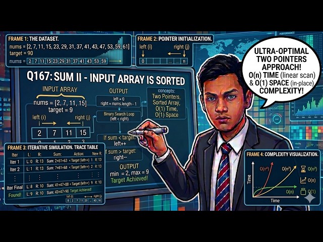 LeetCode 167: Two Sum II - Input Array Is Sorted | Optimal Two-Pointer Solution