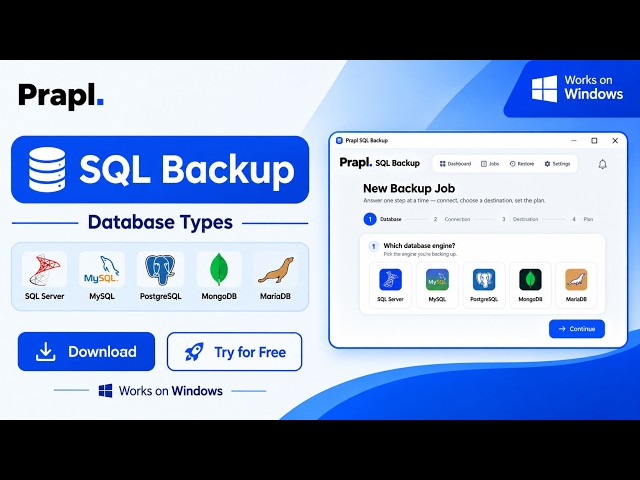 Prapl SQL Backup Software | Schedule Automate Database Backup | Full, Incremental & Differential