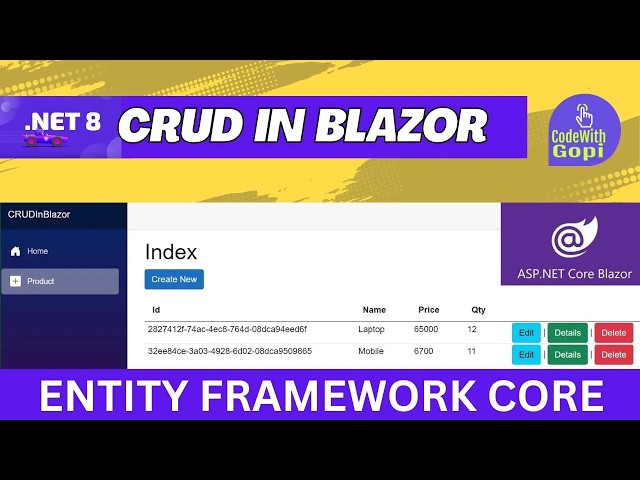 Blazor CRUD Operations with SQL Server: Step-by-Step Guide | EF DB First in Blazor