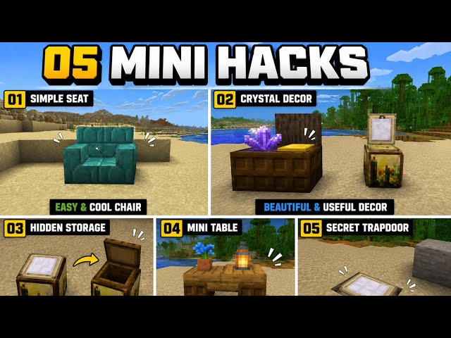 5 Easy 💡Build 🤯 Hacks in Minecraft You Need to Try! 🤯🔥