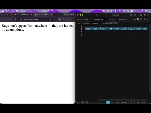 Flask Commands   Part 44  A Real Example With Recipes Create and Recipes Store
