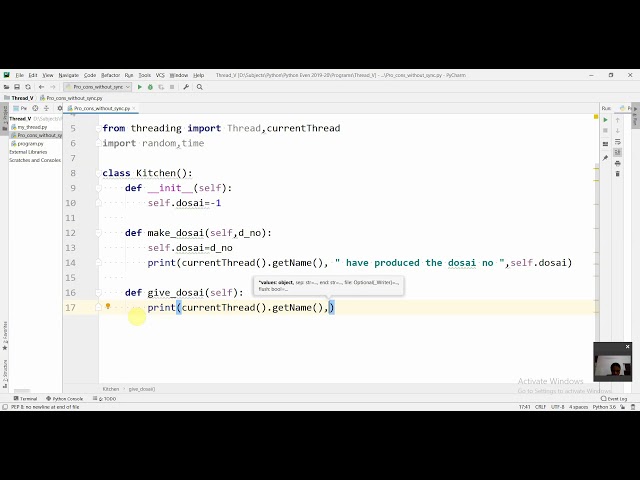 producer consumer problem example 1[without Synchronization] Part -1