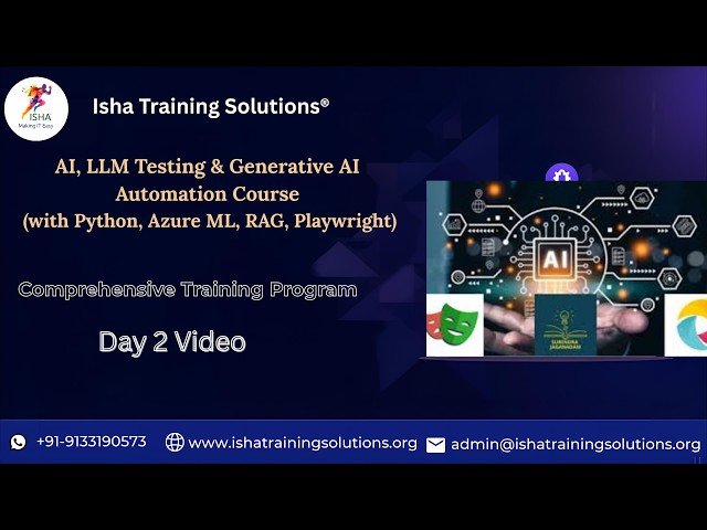 AI, LLM Testing Day 2 video on 5th March 2026. Call/ WhatsApp on +91-9133190573 to Enroll