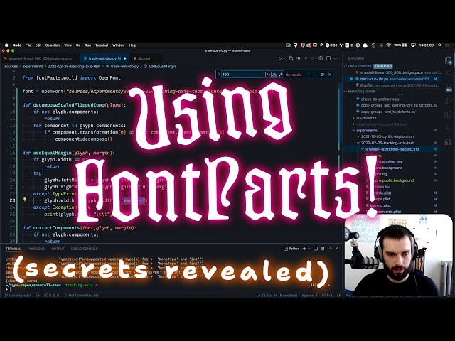 Using FontParts & Python to edit a UFO font source with only code