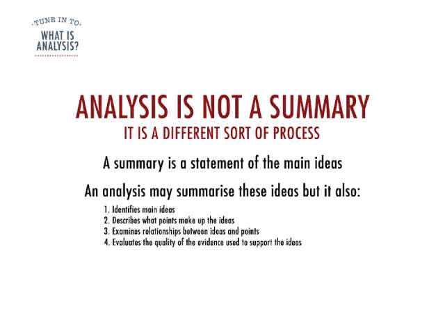 What is Analysis?