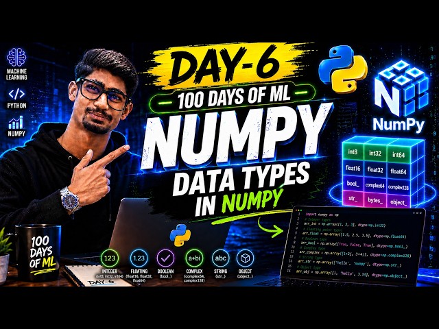 Day-6 Machine Learning | Data Types Explained | int32, float64, bool & more | 100 Days of ML 🚀