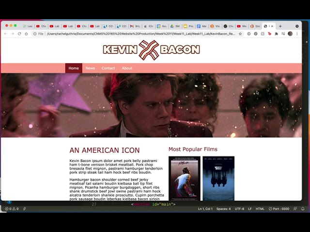 Lab 11 (part h) Responsive Web Design