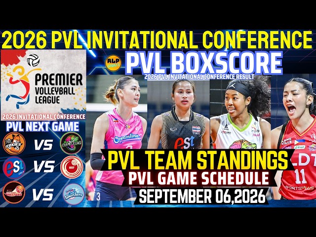 PVL LATEST TEAM STANDINGS SEPTEMBER 04,2026|PVL BOXSCORE|PVL RESULT|PVL SCHEDULE SEPTEMBER 06,2026