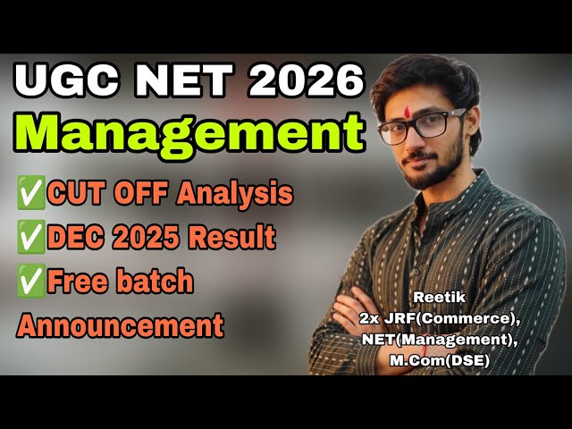 UGC NET Management Cut off analysis | UGC NET 2026 | UGC NET Management Dec 2025 result | Reetik