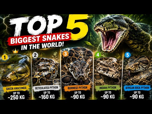 TOP 5 BIGGEST SNAKES IN THE WORLD! 😱🐍 Their Size Will SHOCK You!
