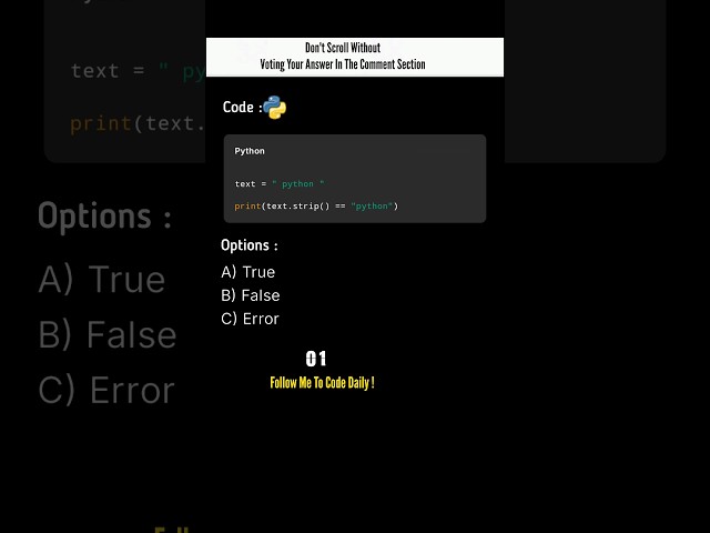 Python Interview Question | Daily Coding Quiz | Shorts ( Day 9 - Video 1 )