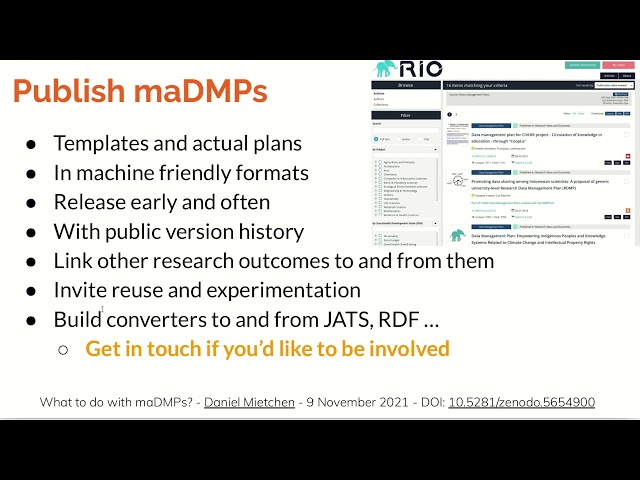 What to do with machine actionable data management plans