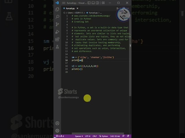 What is Sets and How to Create Set in Python Tamil  #pythontricks #coding #sets #python #code