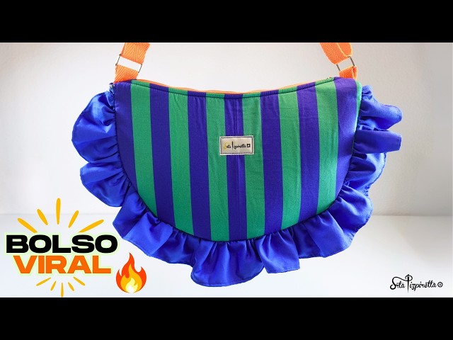 DIY Bolso media luna con volante 🔥VIRAL🔥 | Tutorial de costura con patrones