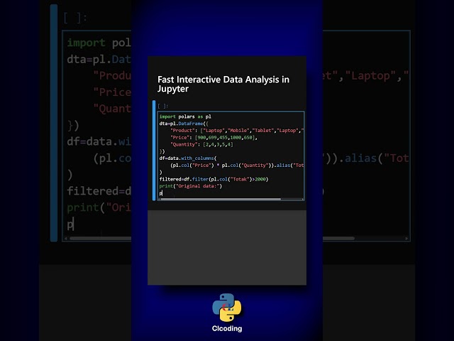 Fast Interactive Data Analysis in Jupyter