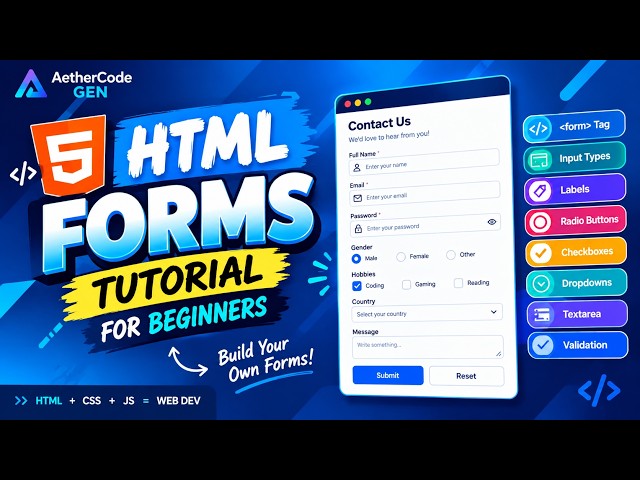 HTML Forms Tutorial for Beginners | Complete Forms Guide 🔥