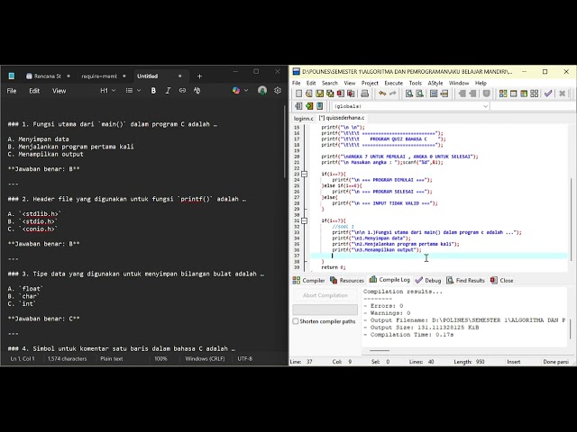 C Programming Quiz App | My First Step to Becoming a Software Engineer