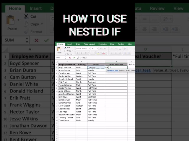 How to Use Nested IF function in Microsoft Excel and Google Sheets #beginners #tutorial #nestedif