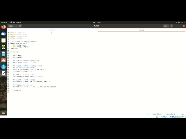 IPC using message queue