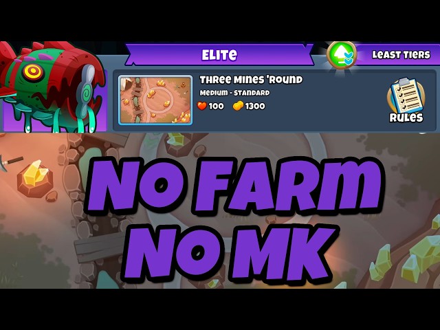 BTD6 Elite Bloonarius Boss Tutorial || No Monkey Knowledge || Three Mines 'Round