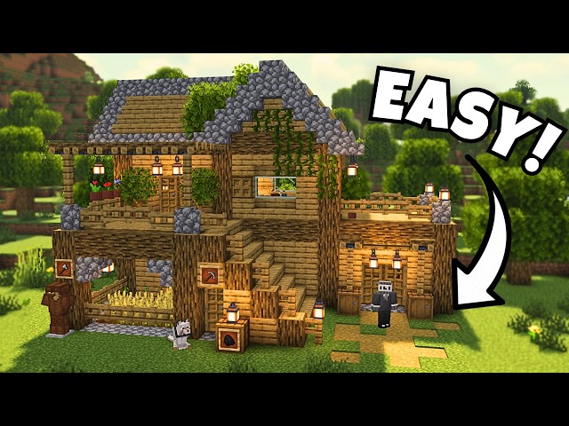 Minecraft: How to build an Aesthetic Starter House in 5 Minutes! 🏡 | Tutorial ⛏️
