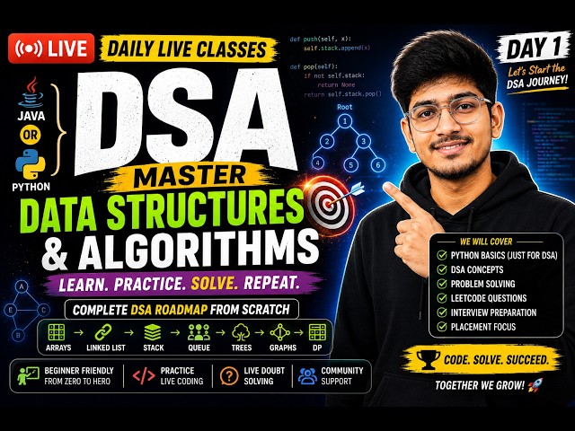 Python + DSA LIVE Series | Learn Python for DSA, Interviews & Placements | Day 1