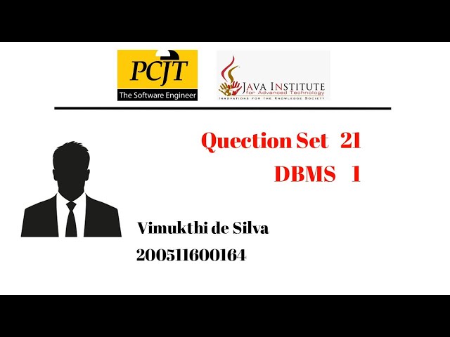 Quection Set 21 Database Management Systems | Java Institute