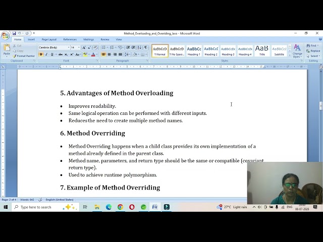 Method Overloading and Overriding