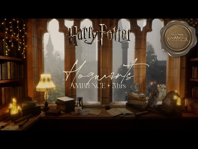 Winter at Hogwarts Ambience ✧˖° Harry Potter ASMR Study Ambience + Music