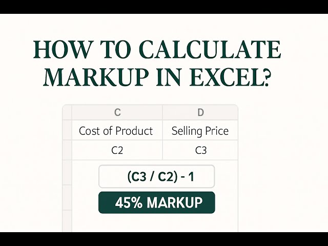 Markup Product Price Excel Beginner Formulas