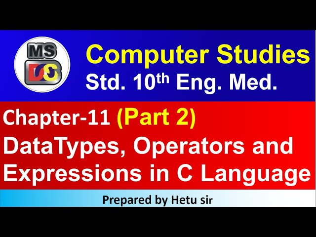 Computer Studies class 10 GSEB Chapter 11 English Medium (Part-2)