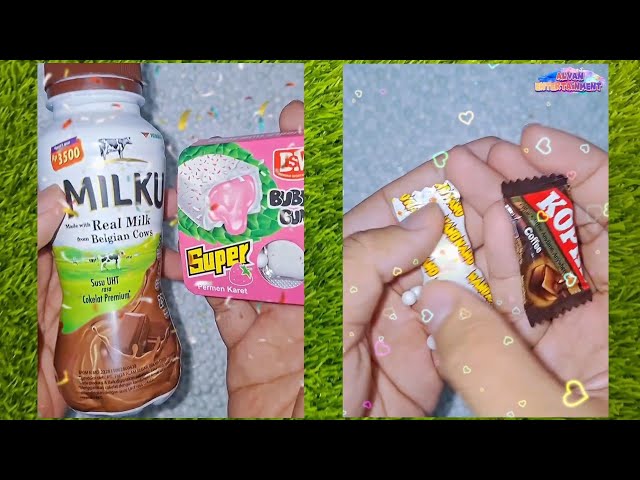 Compilation Satisfying video hunting Candy and Snacks and milk drink (Part 01)