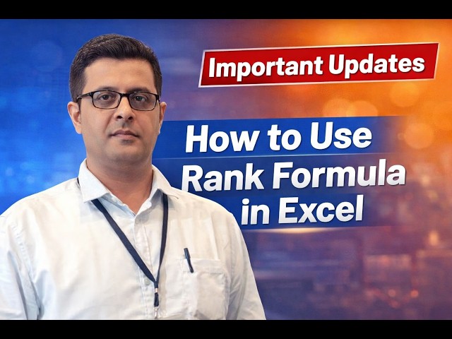 How to Use Rank Formula in Excel