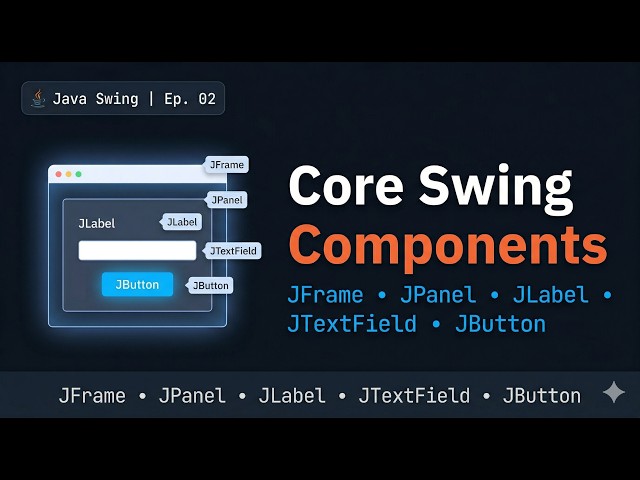 Core Swing Components: JFrame, JPanel, JLabel, JTextField, JButton | بالعربي
