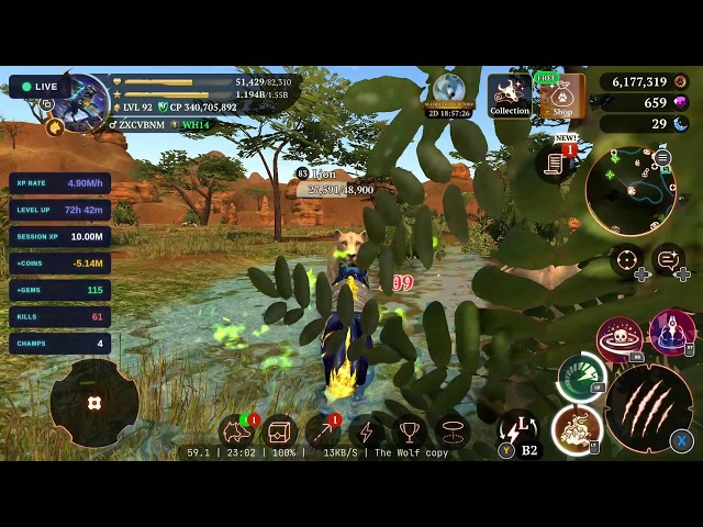 100M exp target on this live stream ! The Wolf Android