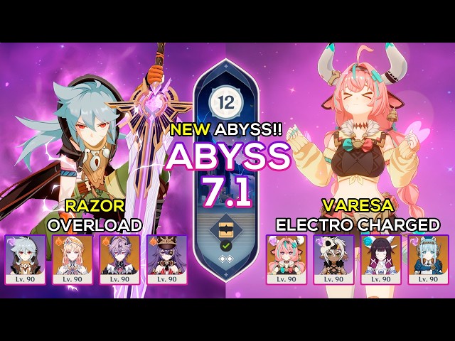 [NEW] C0 Varesa Electro-Charged & C6 Razor Overload / Spiral Abyss 12 / 7.1 Genshin Impact