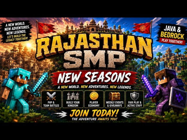 🌍 RajasthanSMP New  Season  | Java & Bedrock | A New Journey Begins! ⚔️