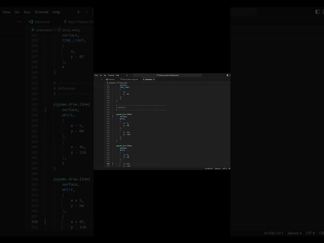 Beautiful Pink Butterfly Animation in Python | Pygame Coding