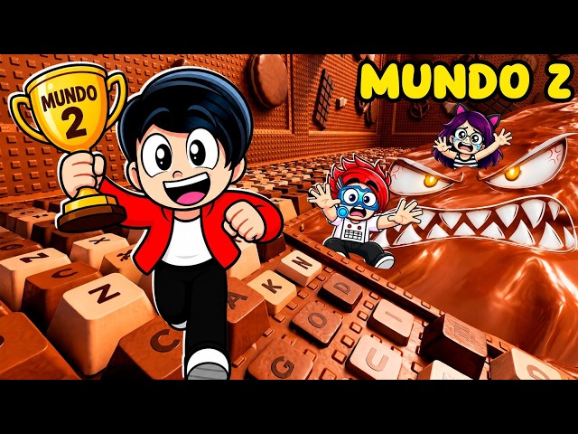 I BEAT THE CHOCOLATE TSUNAMI in WORLD 2 of ESCAPE THE KEYBOARD | Karim Juega